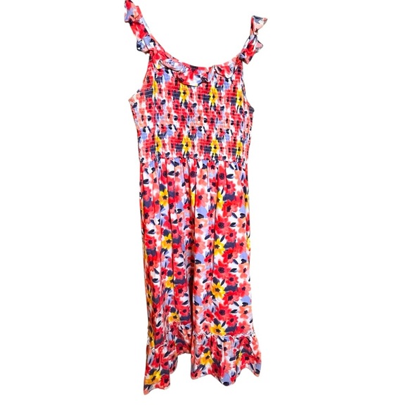 Blueberi Boulevard Midi Dress Sundress Women’s Size XL Tropical Ruffle Floral - Picture 1 of 6